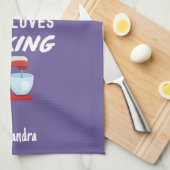 Cute Purple Baking Gift For Kids Little Girl Baker キッチンタオル (四つ折り)