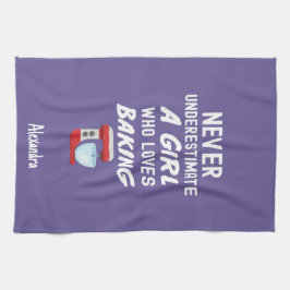 Cute Purple Baking Gift For Kids Little Girl Baker キッチンタオル