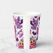 Cute purple bats halloween candy 紙コップ (右)