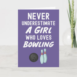 Cute Purple Bowling Cards For Baby Girls Kids カード