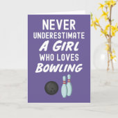 Cute Purple Bowling Cards For Baby Girls Kids  カード (黄色い花)