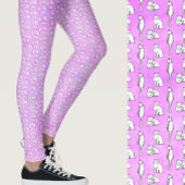 Cute Purple Cats Whimsical Patterned レギンス