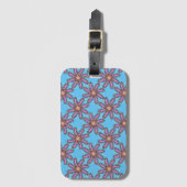 Cute Purple Daisies On Blue ラゲッジタグ (正面縦)