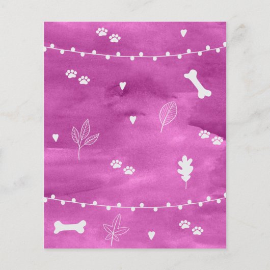 Cute Purple Dog Walker Flyer with Swirls Banner チラシ (裏面)