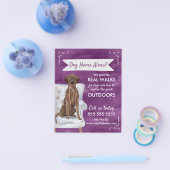 Cute Purple Dog Walker Flyer with Swirls Banner チラシ (シングル)