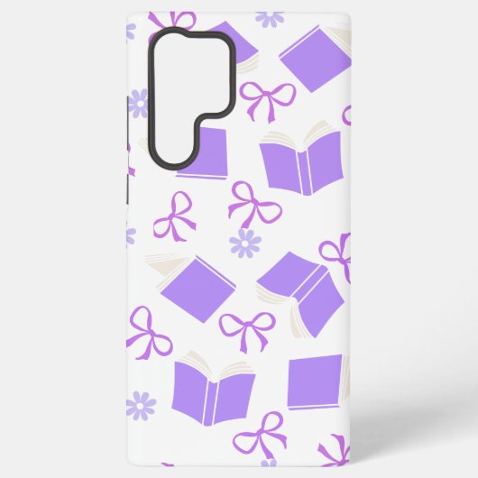 Cute Purple Dreamy Books & Bows Pattern Samsung Galaxyケース (裏面)