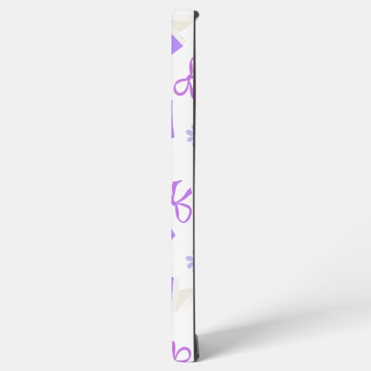 Cute Purple Dreamy Books & Bows Pattern Samsung Galaxyケース (左側面)