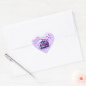 Cute Purple Dump Truck Valentine  ハートシール (封筒)