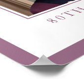 Cute Purple Floral Photo Any Age Birthday Welcome ポスター (角)