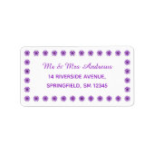 Cute Purple Flower Frame Custom ラベル (正面)