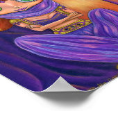 Cute Purple Genie Girl Doll Magic Bottle Big Eyes ポスター (角)