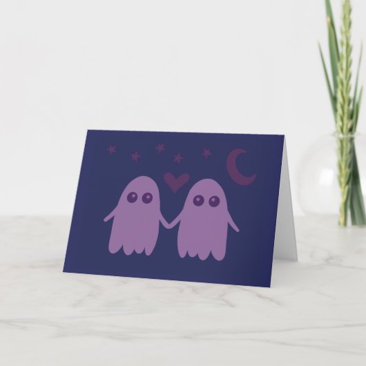 Cute Purple Ghost Card サンキューカード (正面)