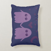 Cute Purple Ghost Throw Pillow アクセントクッション (正面(垂直))