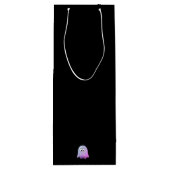 Cute Purple Google Eyes Ghost: Spooky & Whimsical  ワインギフトバッグ (裏面)