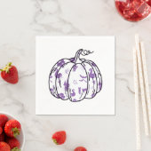 Cute Purple Halloween Icons in Pumpkin Cocktail スタンダードカクテルナプキン (インサイチュ)