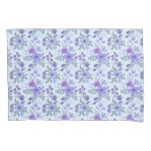 Cute Purple Hand Drawn Florals Pillow Case 枕カバー (正面)