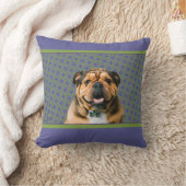 Cute Purple Modern Photo Gift for Puppy Dog Mom クッション (ブランケット)