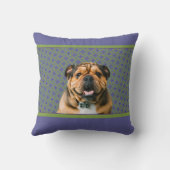 Cute Purple Modern Photo Gift for Puppy Dog Mom クッション (裏面)
