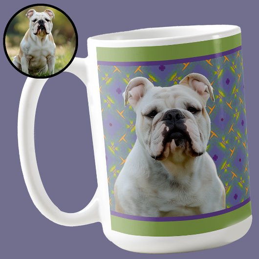 Cute Purple Modern Photo Gift for Puppy Dog Mom コーヒーマグカップ