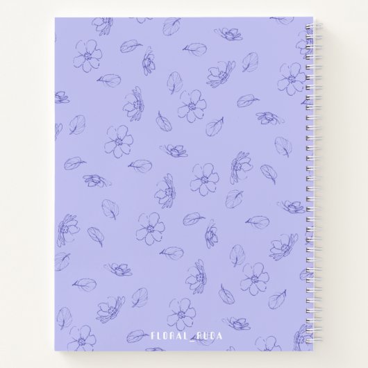 Cute purple Notebook with initials  ノートブック (裏面)
