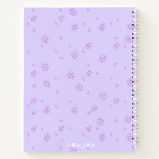 Cute purple Notebook with initials  ノートブック (裏面)