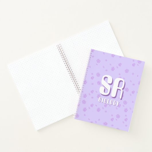 Cute purple Notebook with initials  ノートブック (内部)