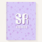Cute purple Notebook with initials  ノートブック (正面)