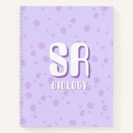 Cute purple Notebook with initials  ノートブック