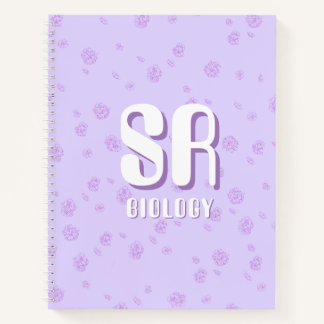 Cute purple Notebook with initials  ノートブック