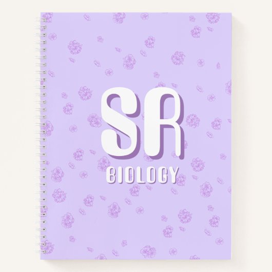 Cute purple Notebook with initials  ノートブック (正面)