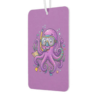 Cute Purple Octopus Treasure Hunter カーエアーフレッシュナー