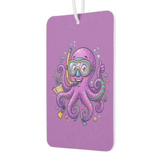 Cute Purple Octopus Treasure Hunter カーエアーフレッシュナー (左)