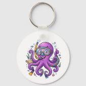 Cute Purple Octopus Treasure Hunter キーホルダー (裏面)