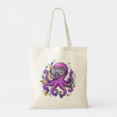 Cute Purple Octopus Treasure Hunter トートバッグ (裏面)