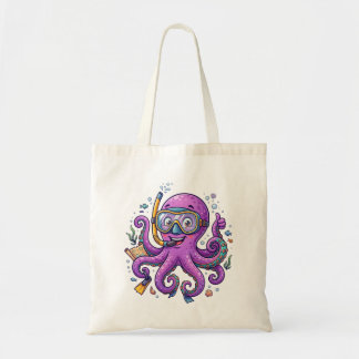 Cute Purple Octopus Treasure Hunter トートバッグ