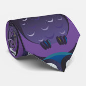 Cute Purple Owl Chiffon ネクタイ (ロール)