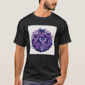 Cute Purple Owls Illustration Minimal Unique Big E Tシャツ (正面)