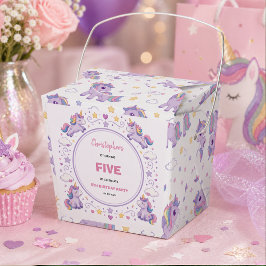 Cute Purple Pastel Magic Unicorn 5th Birthday フェイバーボックス