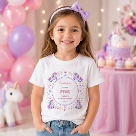 Cute Purple Pastel Magic Unicorn 5th Birthday Tシャツ