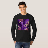 Cute Purple Peacock Feathers Illustration Birds Wo Tシャツ (正面フル)