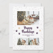 Cute Purple Photo Happy Pawlidays Card シーズンカード (正面)