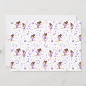 Cute Purple Rhythmic Gymnastics Birthday party サンキューカード (裏面)