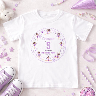 Cute Purple Rhythmic Gymnastics Sporty Theme Tシャツ