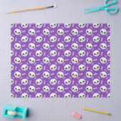 Cute Purple Skull & Bones Halloween Pattern 薄葉紙 (クラフト)
