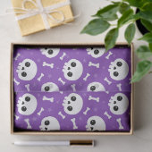Cute Purple Skull & Bones Halloween Pattern 薄葉紙 (ギフト)