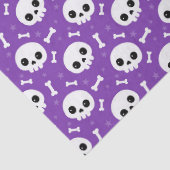 Cute Purple Skull & Bones Halloween Pattern 薄葉紙 (詳細)