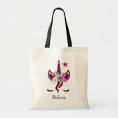 Cute Purple Unicorn Horn Personalised トートバッグ (正面)