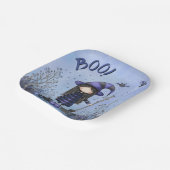 Cute Purple Witch Kids Halloween ペーパープレート (傾斜あり)