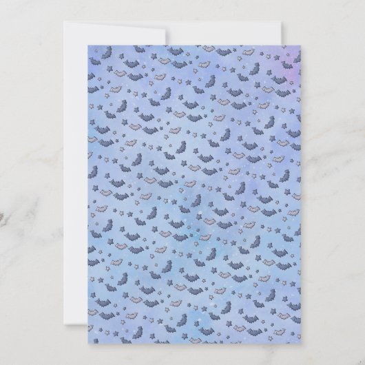 Cute Purple Witch Kids Halloween 招待状 (裏面)