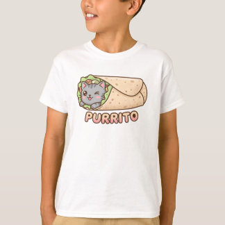 Cute Purrito Cat Burrito Funny Pun Kawaii Kids T-S Tシャツ
